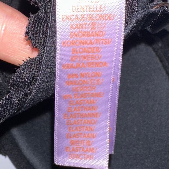 Savage x Fenty Black Lace Not Sorry Lightly Lined Balconette Bra Size 32C - Picture 13 of 15